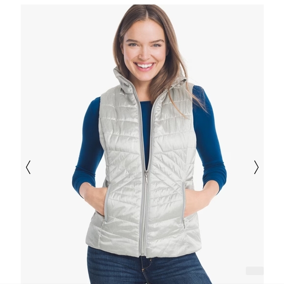 White House Black Market Jackets & Blazers - White House Black Market Quilted Metallic Vest